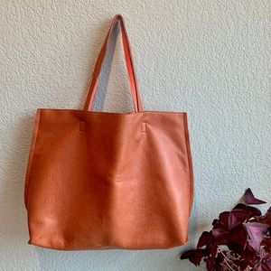 Reversible Faux Leather Tote